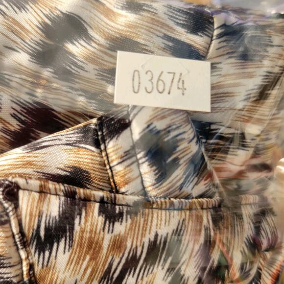 Westbound Quilted Puffer Vest Womens Petite Small Brown Shimmer Animal Print Zip - Picture 11 of 11